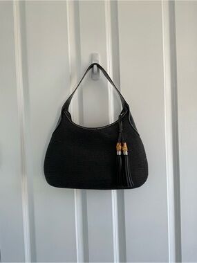 Vintage Talbots Classic Black Hobo Shoulder Bag — Sleek Everyday Carry